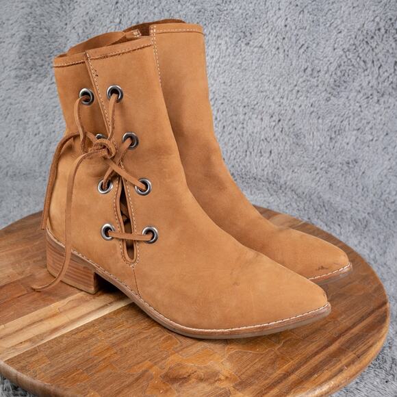 Free People x Matisse Voyage Western Boot - Tan - Sz 8.5 Inner Zip - Picture 1 of 7